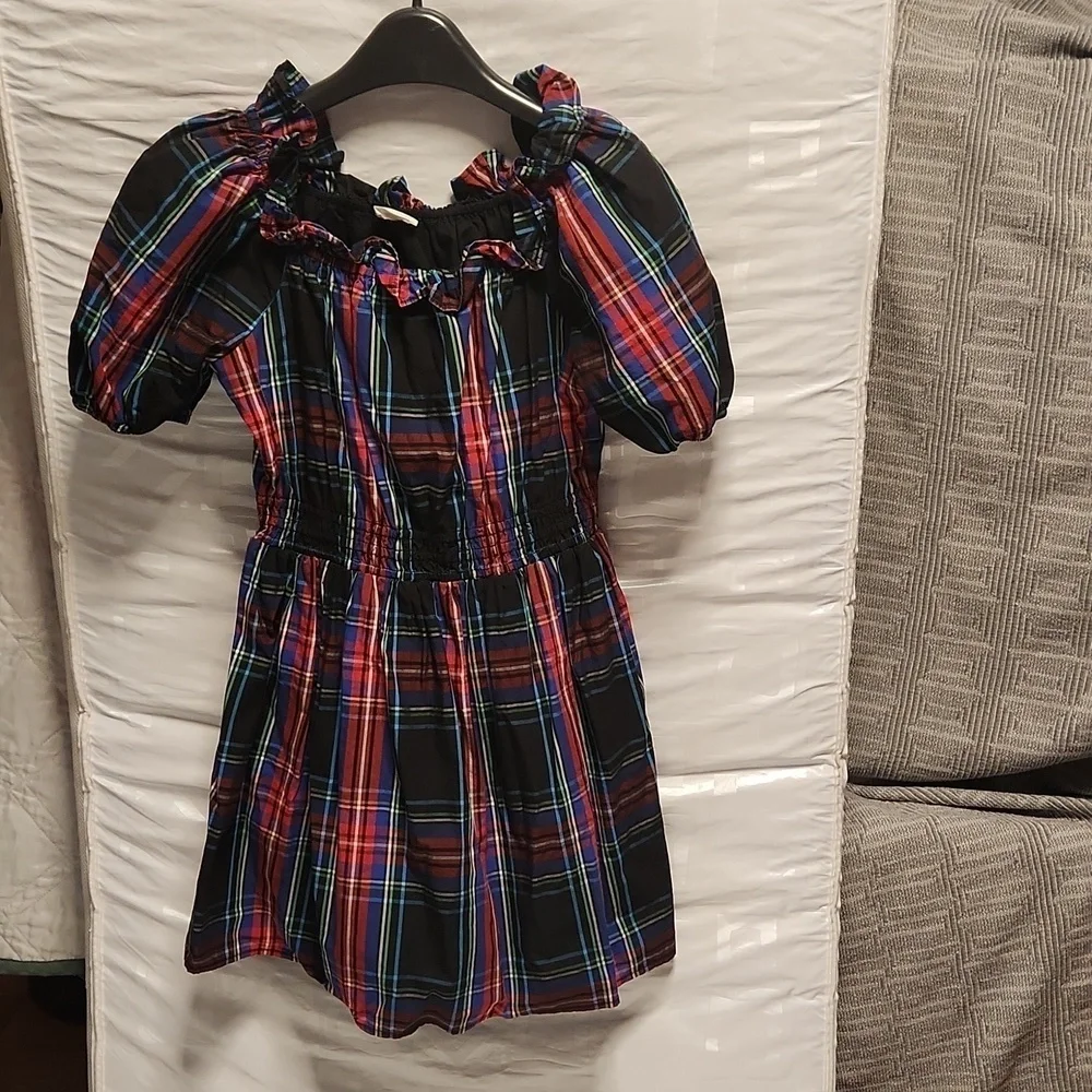NWOT, J. Crew Crewcuts Stuart Tartan puff sleeves dress sz 12 girls
